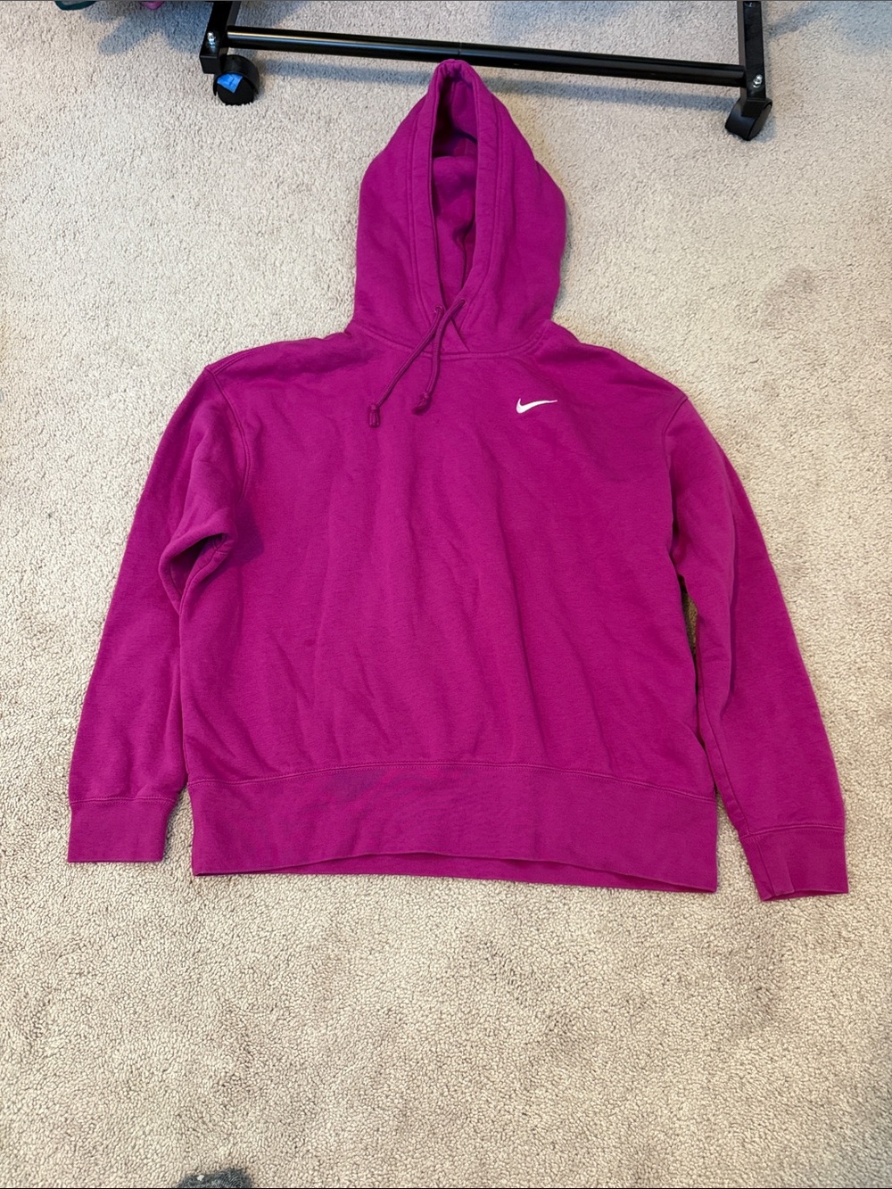 Nike Fuchsia Pullover Hoodie with White Swoosh